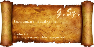 Goszman Szabina névjegykártya